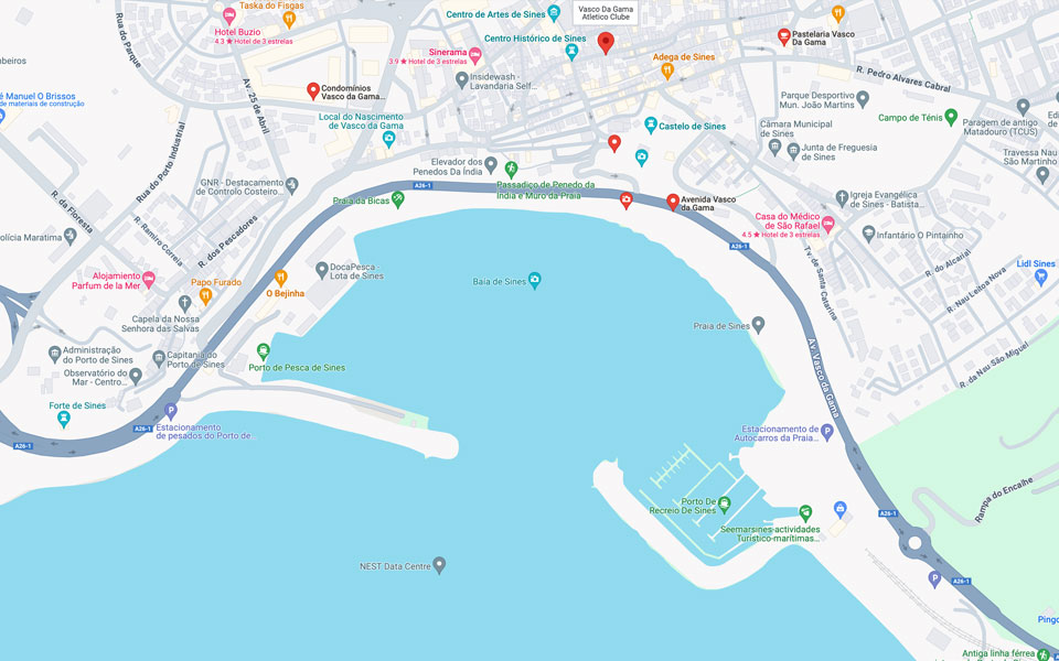 Mapa de localização do Passeio Vasco da Gama